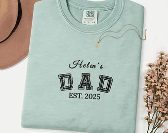 Camisa Comfort Colors DAD Est. 2025, regalo para papá primerizo, revelación de embarazo