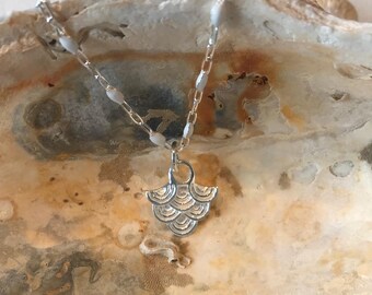 Sea wave sterling silver necklace