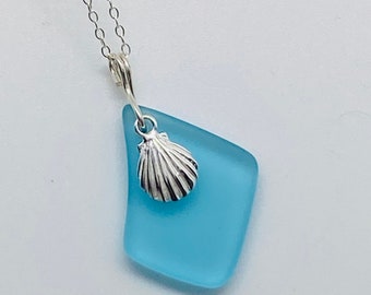 Sea-glass & shell pendant