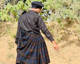 Highland Scottish Great Kilt Traditional Handmade Great Kilt Acrylic Wool Tartan Great Kilt For Men's Available in 50+ Tartans