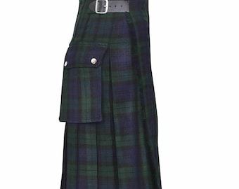 Kilt escocés tradicional utilitario de tartán de las Tierras Altas. Ropa informal de las Tierras Altas. Kilts vintage para hombre. Disponible en más de 45 tartanes de clan.