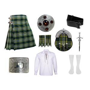Herrkiltset i vintagestil från Highland Scottish, Weeding-outfit, traditionellt handgjort, 9-delat kiltset, finns i över 40 klantartaner