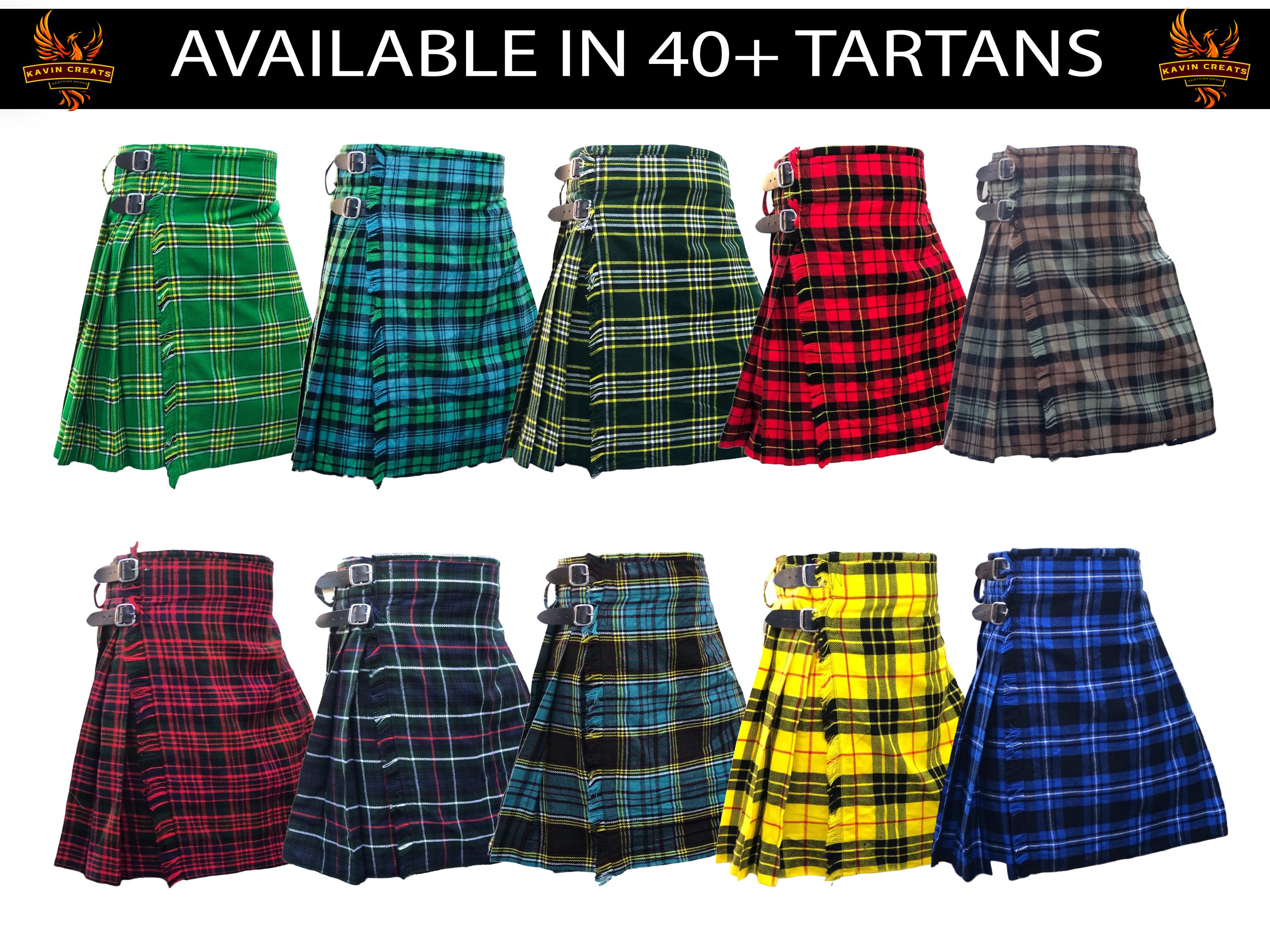 Royal Stewart Men's 5-Yard Scottish Kilt – 13oz Acrylic Tartan, Adjustable Straps, 24" Length, Machine Washable