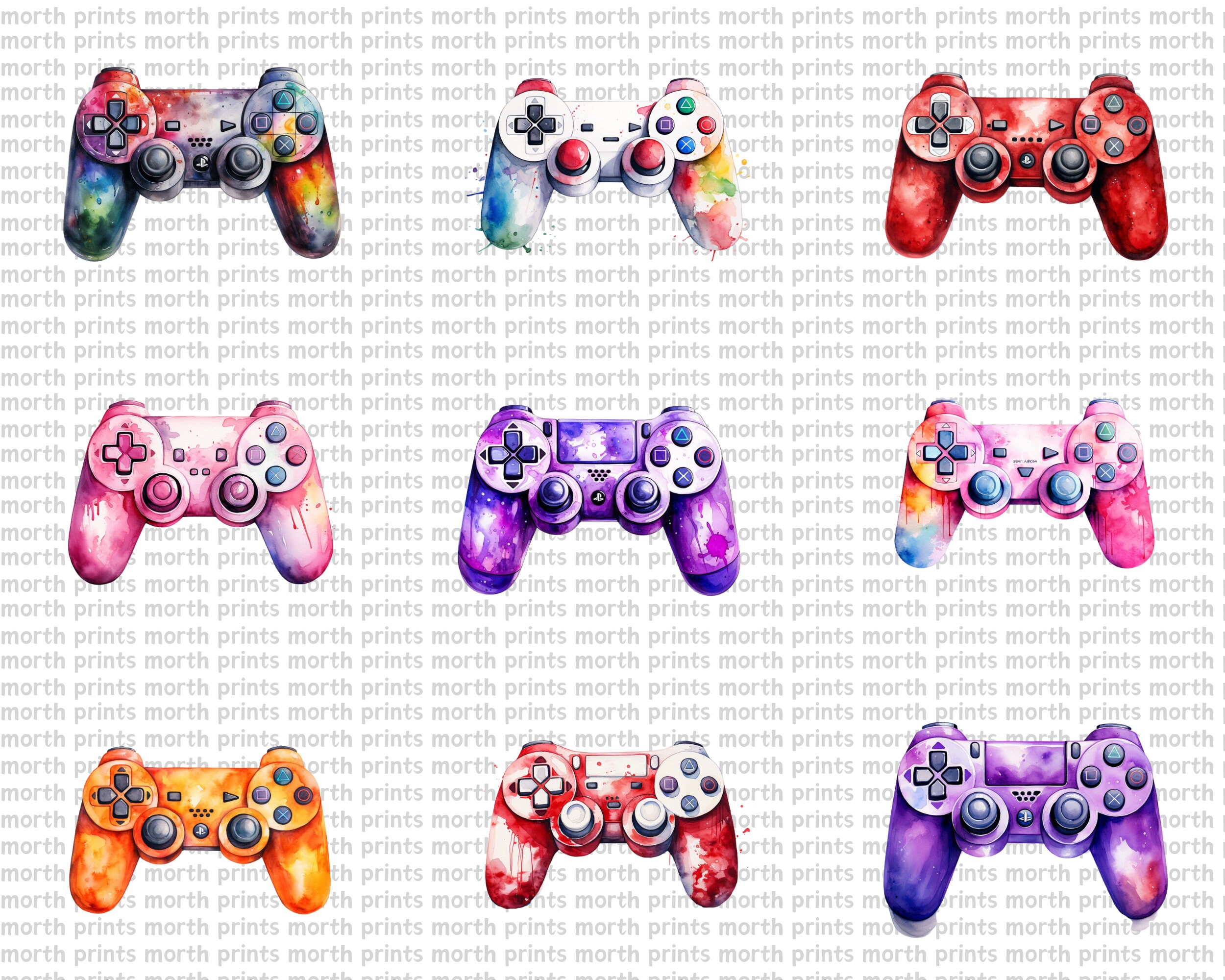 Watercolor Game Controller Clipart PNG, Video Game Console, Gaming, 40 ...