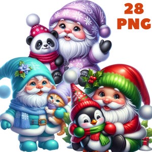 28 PNG Natal Gnomo e Animais Clipart, Natal clipart, Gnomo Bonito, Gnomo pacote, Ilustração, Download Instantâneo para Uso Comercial
