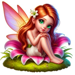 39 PNG Lily Fairy Clipart, schattige fee, Fairy clipart, Flower Fairy, bloem clipart, illustraties, Instant Download voor commercieel gebruik