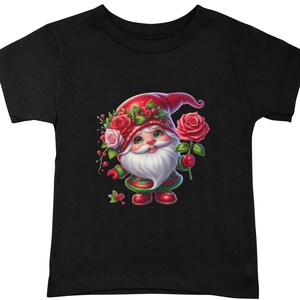 Rose Gnome Clipart PNG, Cute Floral Gnome & Red Rose Illustrations ...