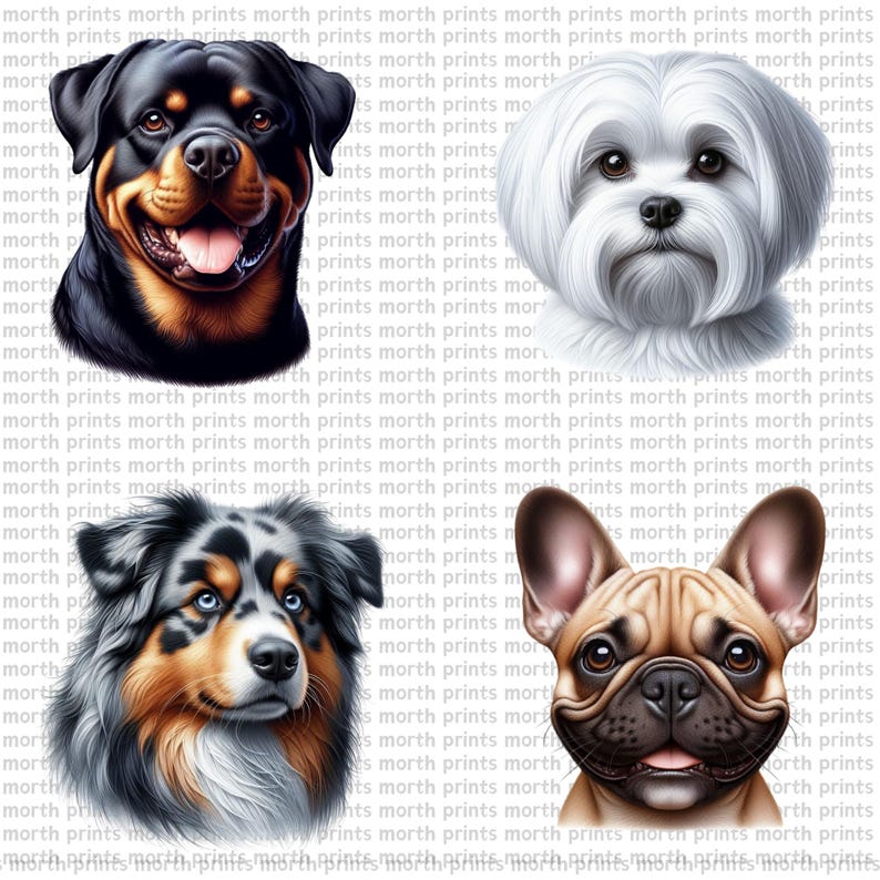 Watercolor Dog Clipart, Cute Puppy PNG Bundle for Cards, Stickers ...