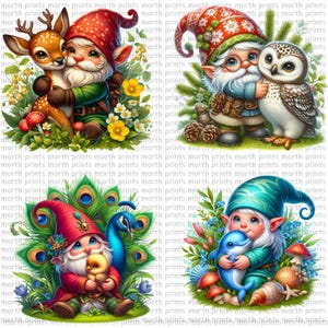 34 PNG Gnomes With Animals Cute Gnomes, Animals Clipart, Gnome Bundle ...