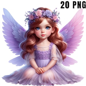 Clipart de ángel bebé, ilustración de un angelito bebé, gráfico de un recién nacido celestial, arte de alas de ángel querubín, descarga por sublimación, bebé lindo
