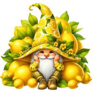 23 PNG Clipart gnomo limone, gnomo carino, clipart limone, clipart primavera, gnomo frutta, illustrazioni, download immediato per uso commerciale