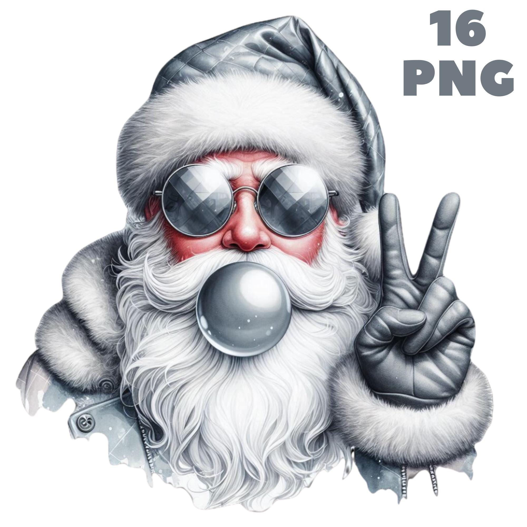 Retro Santa Blowing Bubble PNG, Funny Christmas Sublimation Design ...
