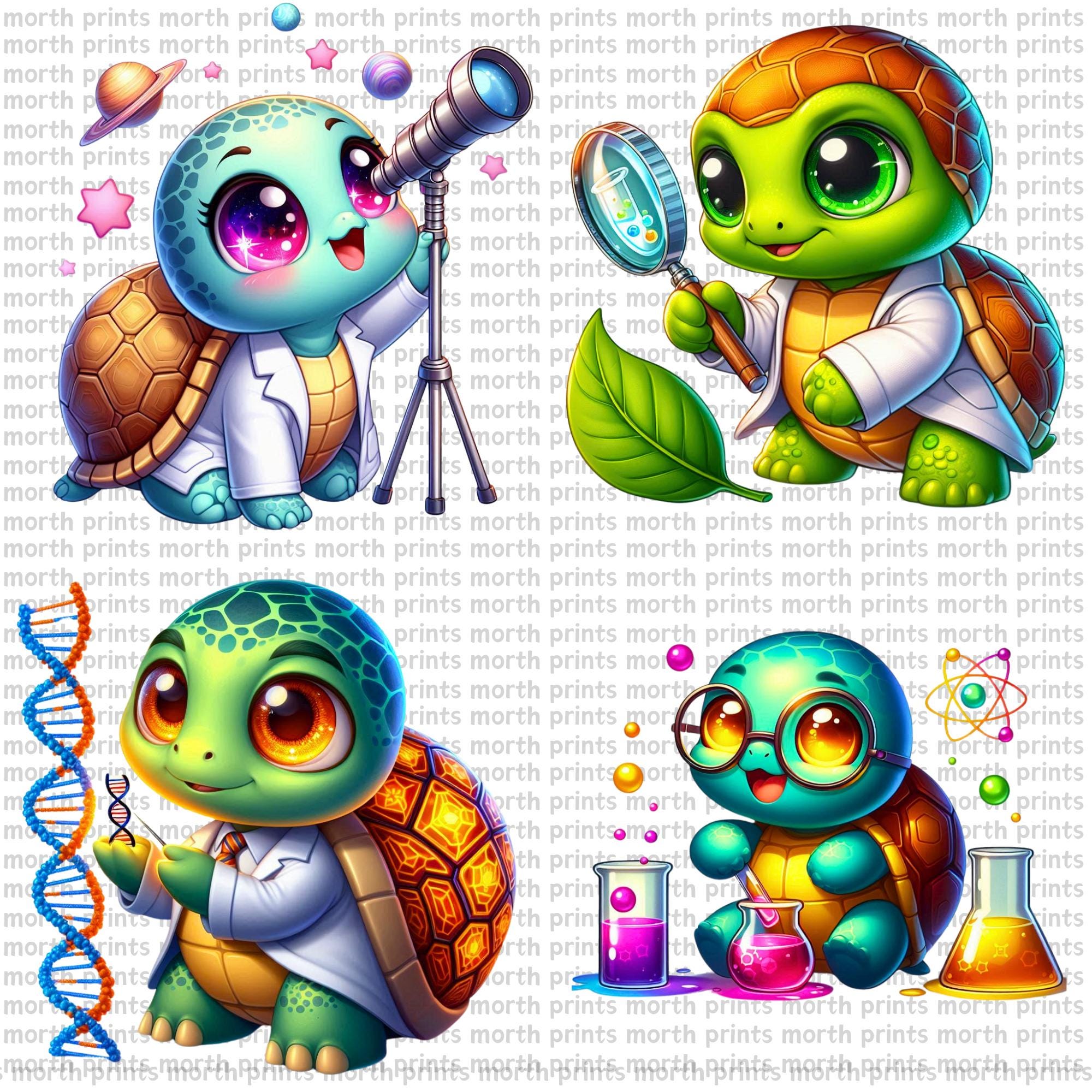 Science Turtle Clipart PNG, Lab Coats, Beaker & Book, 21 PNG, Classroom ...