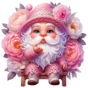 39 PNG süße Pfingstrosen Zwerge Clipart, niedliche Zwerge, Frühlingspfingstrosen, Gartenzwerge, Illustrationen, sofortiger Download für kommerzielle Nutzung