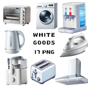 17 cliparts d'entretien ménager PNG, produits de nettoyage aquarelle, service de nettoyage PNG, nettoyage de printemps neutre, frais de maison, téléchargement immédiat