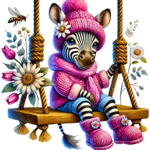 50 Tiere auf Schaukel Clipart, niedliche Tiere, glückliche Tiere, Schildkröte, Kaninchen, Schlange, Png, Illustrationen, Sofort Download für kommerzielle Nutzung