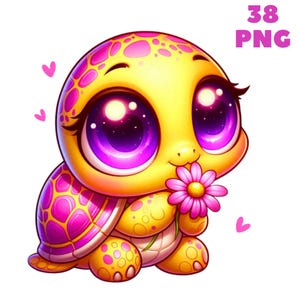 38 PNG Cute Baby Turtle Clipart, Animais fofos, Animais Clipart, Pacote de animais, Ilustrações, Download instantâneo para uso comercial