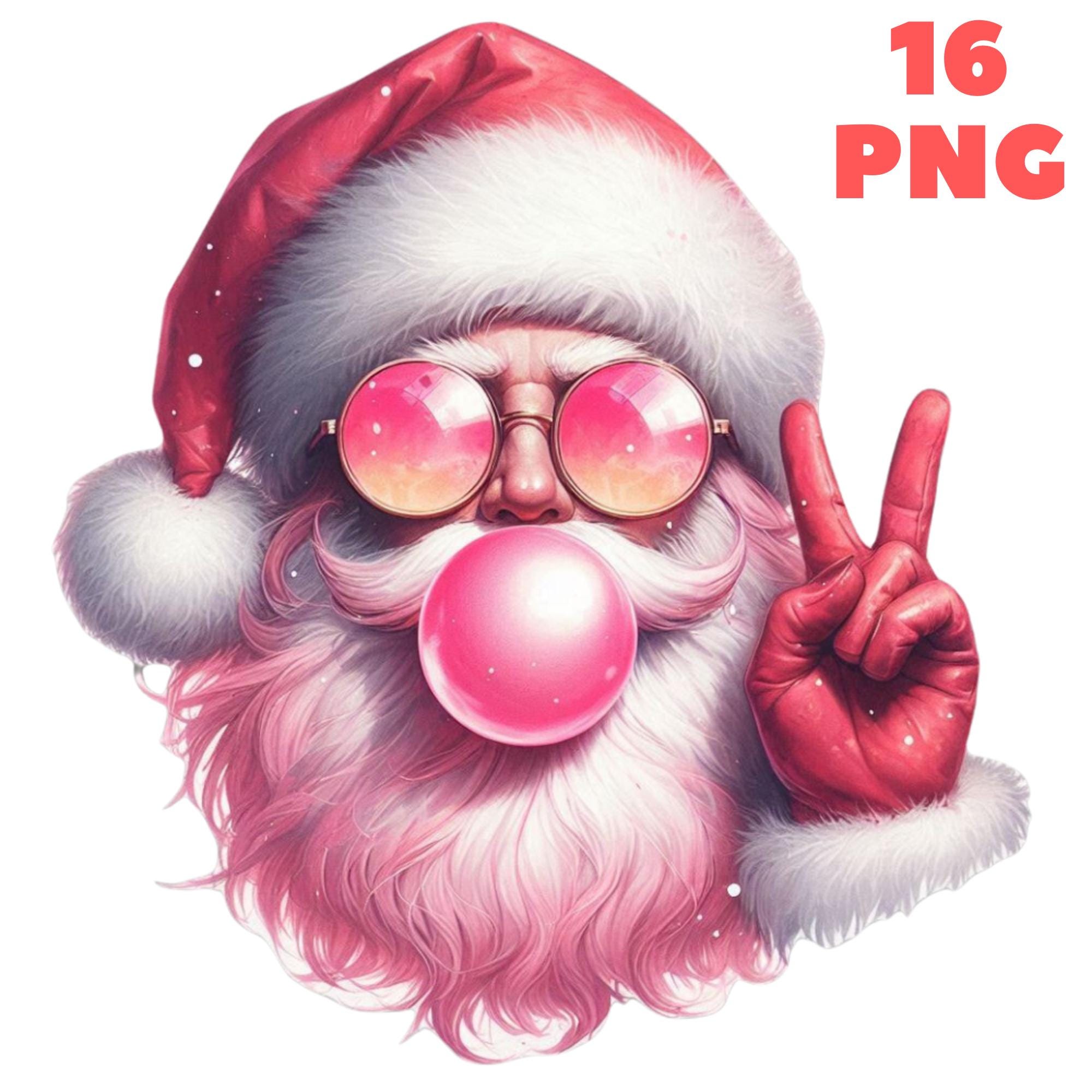 Retro Santa Blowing Bubble PNG, Funny Christmas Sublimation Design ...