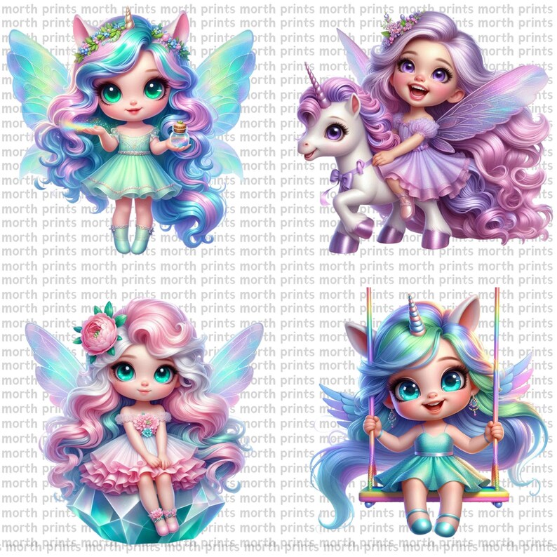 Unicorn Fairy Clipart PNG, Cute Magical Fairy & Baby Unicorn Art ...