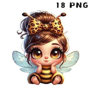 18 PNG, Sweet Bees Clipart , Cute Bees Clipart bundle, Cute Bees png, Bees Clipart, Illustrations , Instant Download for Commercial Use