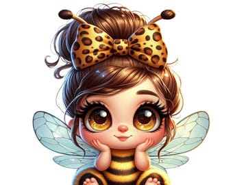 Sweet Bees Clipart, Cute Honey Bee PNG, Watercolor Stickers for Cards, Nursery, Scrapbook, Sublimation, Instant Download, Commercial Use