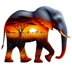 31 PNG Paisagem em Elefantes Clipart, elefante png, paisagem, sublimação de elefante, Ilustrações, Download instantâneo para uso comercial