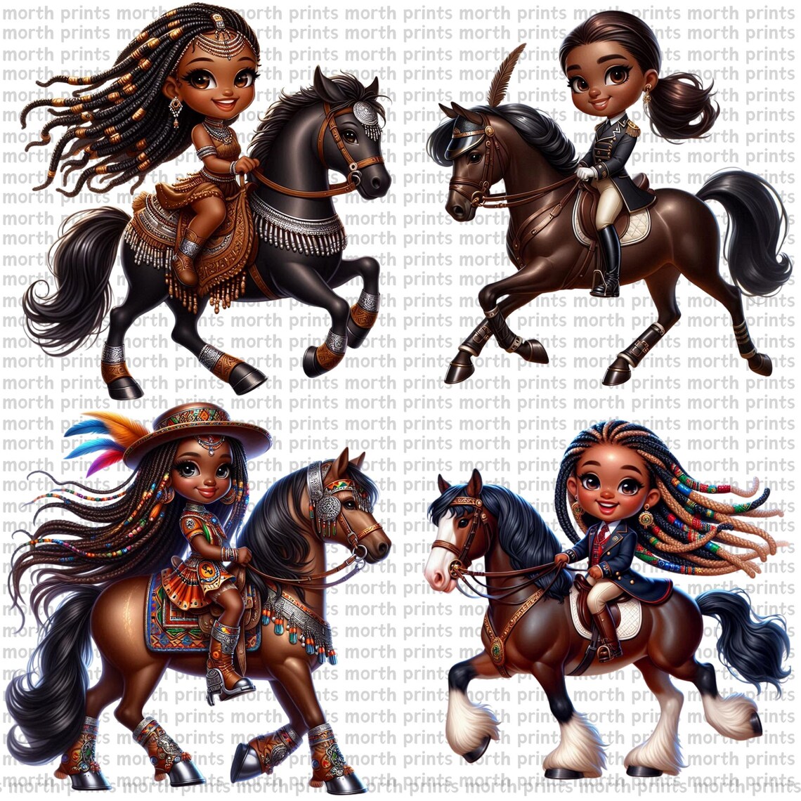 Chibi Sticker Riding Chibi Girl Riding Horse Clipart PNG, Equestrian Pony, Cute Girl, 14 PNG ...