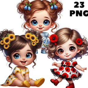 23 PNG 花柄の赤ちゃんのクリップアート、花のpng、かわいい赤ちゃん、かわいい赤ちゃん、ちびガールのクリップアート、イラスト、商用利用のための即時ダウンロード