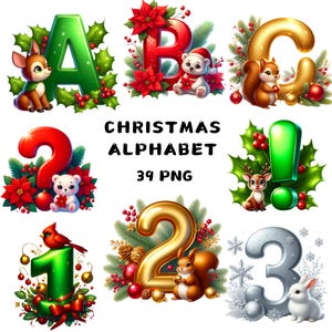39 PNG Alfabeto navideño Clipart, Alfabeto PNG, , Clipart navideño, , Ilustraciones, Descarga instantánea para uso comercial