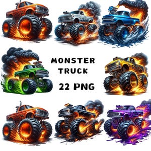 22 PNG, Monstertrucks Clipart, LKW Clipart, LKW Sublimation, Rennsport Clipart, Monstertruck Kunst, großer LKW Clip Art, Off Road,