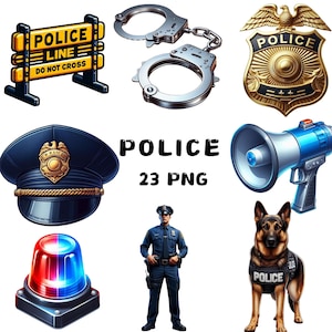 PNG 23, Clipart police, illustrations des forces de l'ordre, art officier de police, téléchargement numérique instantané, usage commercial illimité pour l'artisanat