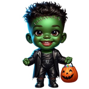 43 PNG Halloween Babies Clipart  ,  Wampire, Witch, Ghost, Spider, Bat, Zombie, , Illustrations , Instant Download for Commercial Use