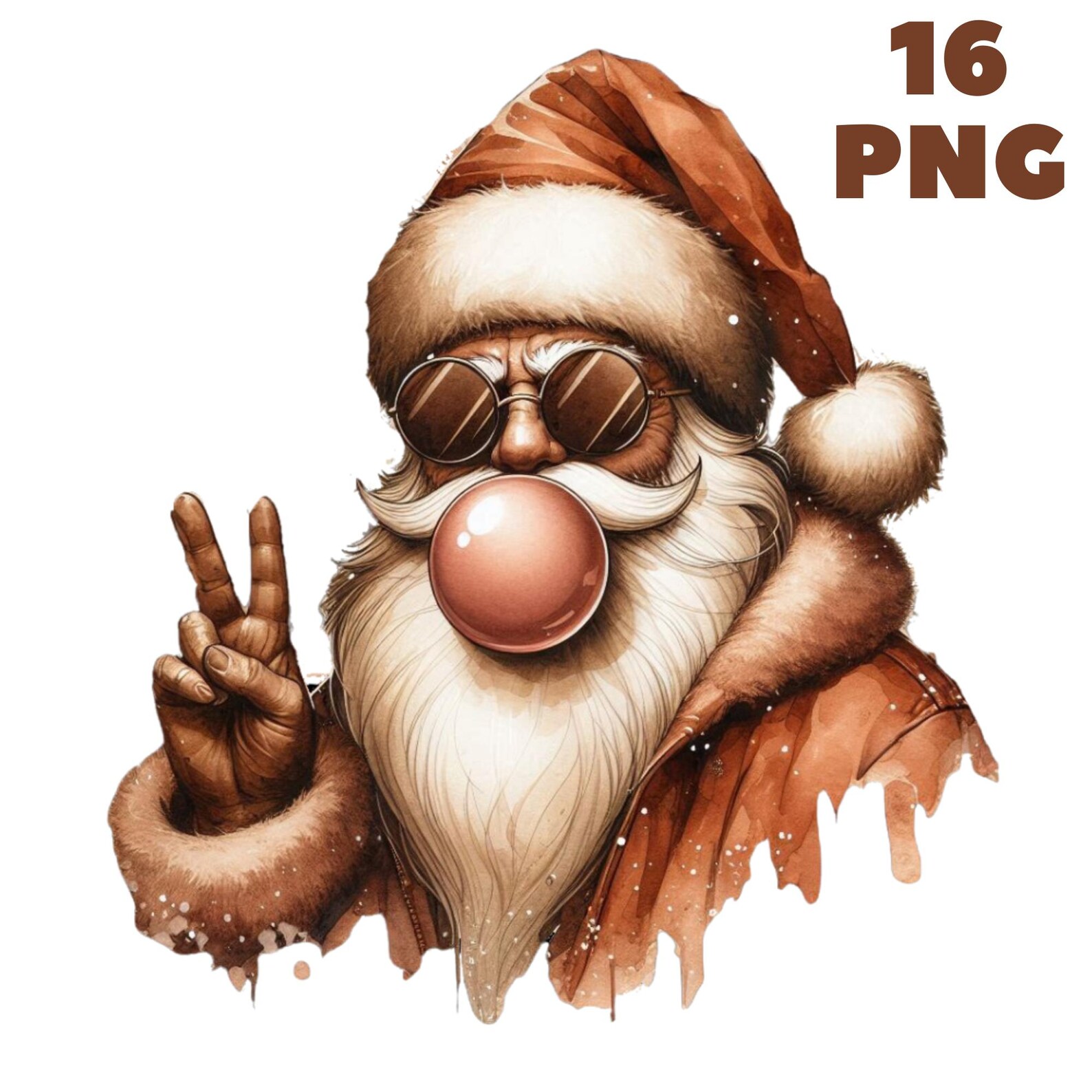 Retro Santa Blowing Bubble PNG, Funny Christmas Sublimation Design ...