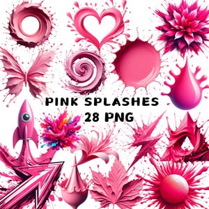 28 PNG, Rosa Spritzer Clipart, Farbspritzer, Farbspritzer, Tintenspritzer, Illustrationen, Download für kommerzielle Nutzung