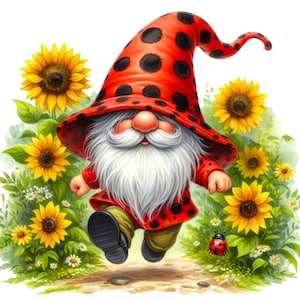 38 PNG Coccinella Gnomo Clipart, Gnomo carino, clipart coccinella, clipart gnomo, Illustrazioni, Download immediato per uso commerciale