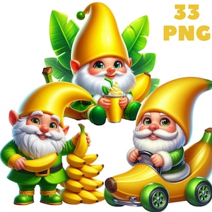 33 PNG banane nain clipart, nain mignon, nain de fruits, png banane, png banane, illustrations, téléchargement immédiat pour un usage commercial