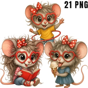 Quirky Mouse Clipart, Cute Mouse, Whimsical Mouse, Funny Mouse clip art, graphics Silly Rats illustration crafts