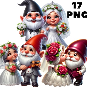 17 PNG Paar Gnome Clipart, niedlichen Gnomen, Valentinstag, Paar Png, Gemüse PNG, sofortiger Download für kommerzielle Nutzung