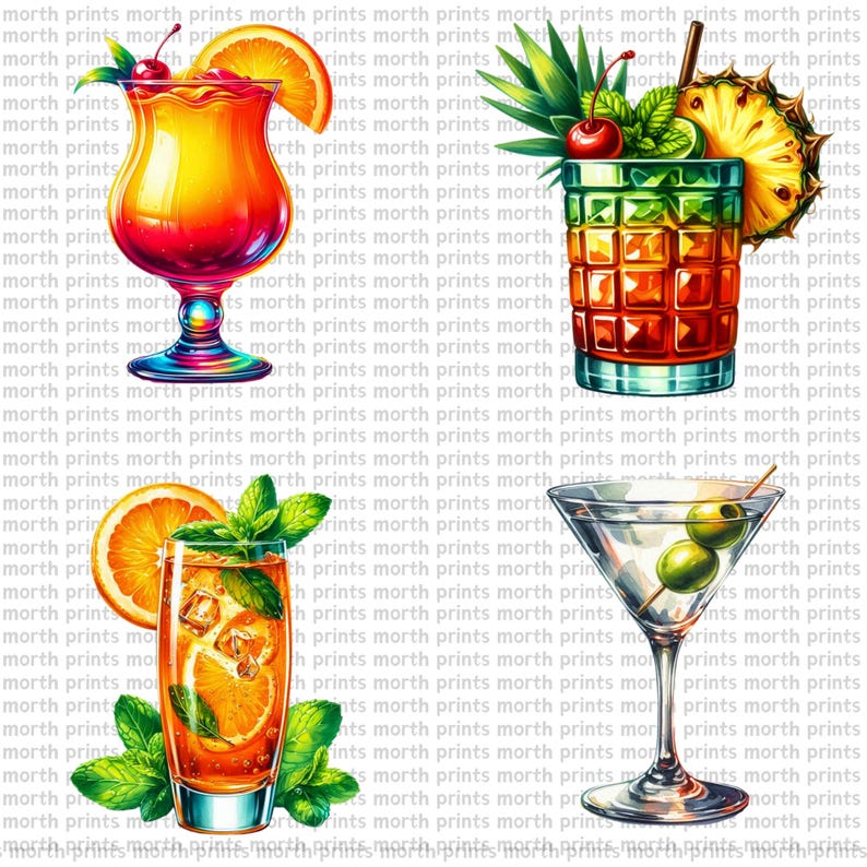Puede incluir: Tres c&oacute;cteles coloridos diferentes en vasos. El primer vaso es un vaso alto y transparente con una bebida roja, naranja y amarilla. El segundo vaso es un vaso cuadrado corto con una bebida roja, naranja y verde. El tercer vaso es una copa de martini con una bebida clara y aceitunas verdes.