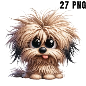 Brown Quirky Dog Clipart, Cute Animals, Dog Clipart, Funny Dog Clipart, Scrapbooking, Card Making, Digital Download Kit, Fantasy, Whimsical