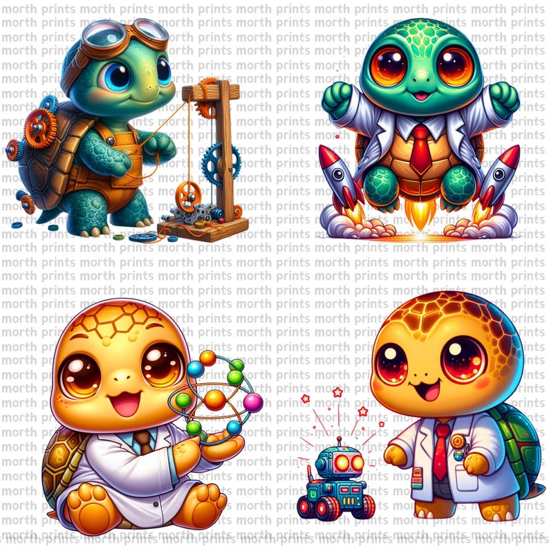 Science Turtle Clipart PNG, Lab Coats, Beaker & Book, 21 PNG, Classroom ...