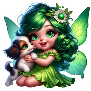 38 PNG schattige groene fee clipart, natuurfee graphics, schattige bosfee, Fairy png, illustraties, Instant Download voor commercieel gebruik
