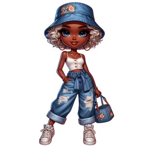 23 cliparts filles et vêtements Chibi PNG, jolie fille Chibi, lot Chibi, cliparts Chibi, illustrations, téléchargement immédiat pour usage commercial