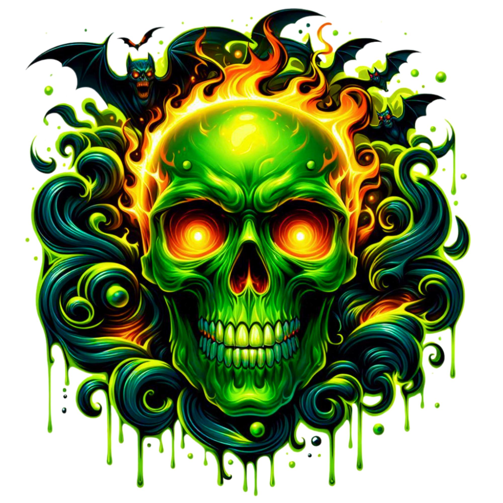 Horror Skull Clipart: Spooky Halloween Illustrations (PNG, Commercial Use)