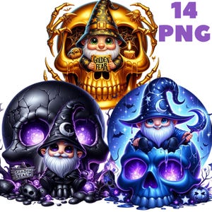 14 PNG ハロウィン ノーム (p3) クリップアート、ハロウィン ノーム、不気味なハロウィン、ノーム バンドル、イラスト、商用利用のための即時ダウンロード