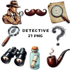Detektiv Clipart, Polizei PNG, Mystery Solver PNG, Ermittler Clipart, Spion PNG, Geheimagent Clipart, Kinder | Kommerzielle Nutzung Transparent