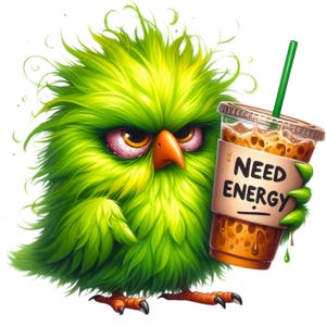 35 PNG Grumpy Coffee Birds Clipart, Grumpy Birds Clipart, Funny Grumpy Animals Clipart, Ilustrações, Download instantâneo para uso comercial