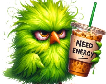 35 PNG Grumpy Coffee Birds Clipart , Grumpy Birds Clipart, Funny Grumpy Animals Clipart, Illustrations , Instant Download for Commercial Use