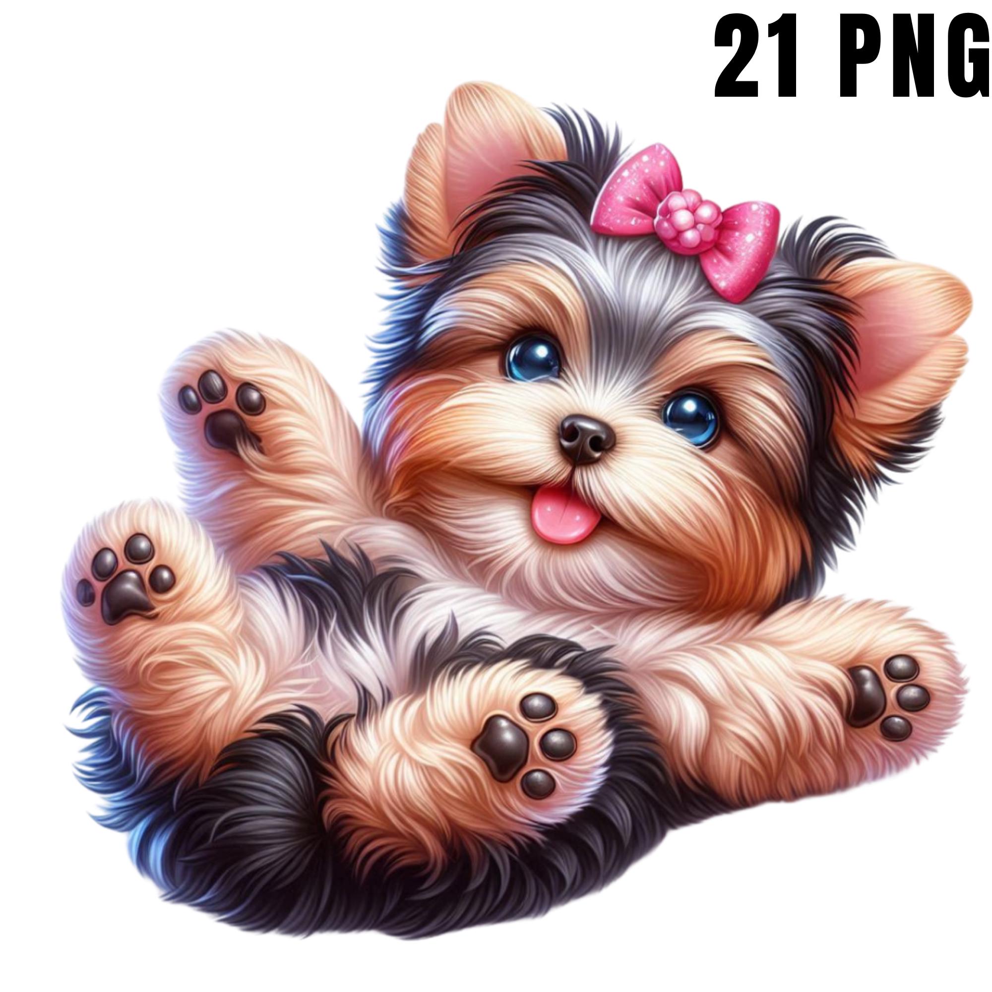 Yorki Sticker Transparent Yorkie Dog Clipart Set, Cute Yorkshire Terrier Puppy PNG, Stickers for ...