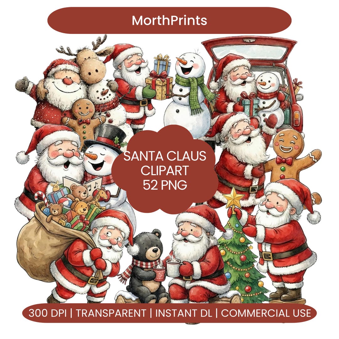 Santa Claus Clipart Png, Cute Christmas Santa, Festive Holiday ...